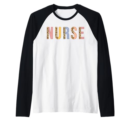 Krankenschwester Leopard Gepard Print RN Wertschätzungstag Frauen #25L57 Raglan von Registered Nurse Apparel RN Outfit Tees