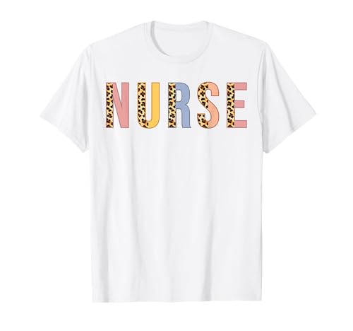 Krankenschwester Leopard Gepard Print RN Wertschätzungstag Frauen #25L57 T-Shirt von Registered Nurse Apparel RN Outfit Tees