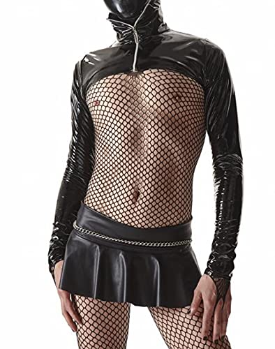 Herren PVC Jacke schwarz Crossdresser Fetish Bolero glänzend mit Reißverschluss M von Regnes Fetish Planet