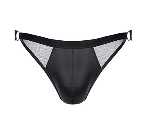 Regnes Fetish Planet Herren Wetlook Jock Slip in schwarz aus Tüll und Gummiband pofrei M von Regnes Fetish Planet