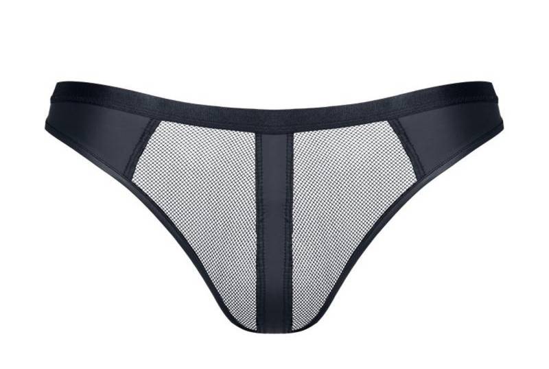 Regnes Fetish Planet String Schwarzer transparenter Herren String aus Netz und wetlook Material el von Regnes Fetish Planet