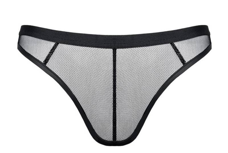 Regnes Fetish Planet String Schwarzer wetlook Herren String dehnbar transparent mit Gummi Bund Män von Regnes Fetish Planet