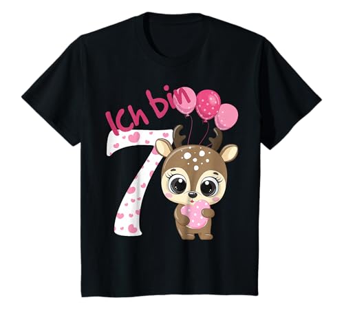 7 Geburtstag Reh Geburtstagsshirt Rehkitz Mädchen 7 Jahre T-Shirt 7 Geburtstag Reh Geburtstagsshirt Rehkitz Mädchen 7 Jahre T-Shirt von Reh Geburtstagsshirt Rehkitz 7 Geburtstag 7 Jahre
