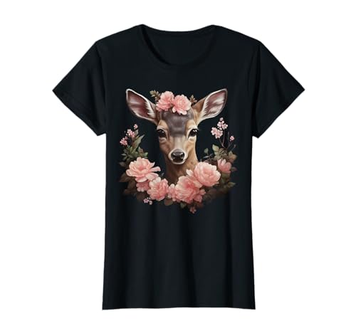 Reh Hirsch T-Shirt Damen Trachtenshirt Dirndl Shirt Trachten T-Shirt Reh Hirsch T-Shirt Damen Trachtenshirt Dirndl Shirt Trachten T-Shirt von Reh Hirsch mit Blumen Trachtenshirt Damen