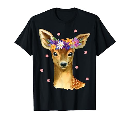 Baby Reh Rehkitz Blumen Konfetti Tierliebhaber Waldtier T-Shirt von Reh Rehkitz mit Blumen Geschenk