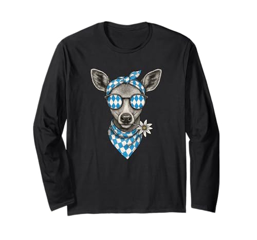 Reh Cool Dirndl Tracht Ersatz Bayern Bandana Funny Wiesn Reh Langarmshirt Reh Cool Dirndl Tracht Ersatz Bayern Bandana Funny Wiesn Reh Langarmshirt von Reh Tracht Ersatz Dirndl Edel Bayrisch Weiss Blau