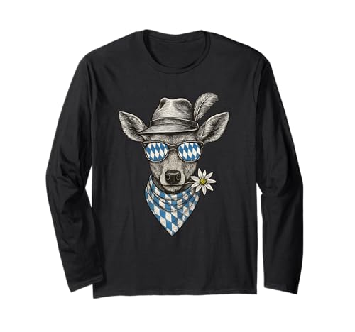 Reh Cool Dirndl Tracht Ersatz Bayern Bandana Funny Wiesn Reh Langarmshirt Reh Cool Dirndl Tracht Ersatz Bayern Bandana Funny Wiesn Reh Langarmshirt von Reh Tracht Ersatz Dirndl Edel Bayrisch Weiss Blau
