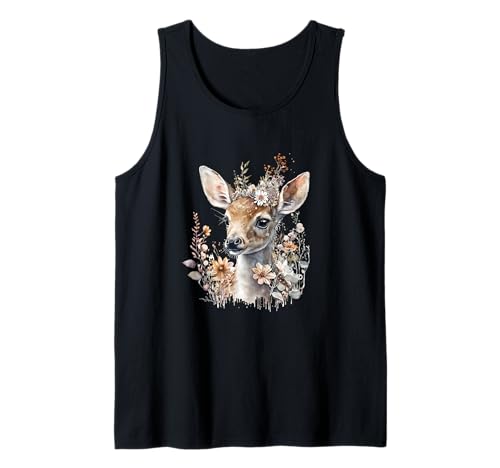 Reh, Hirsch, Reh Kostüm Damen, Reh Kostüm Mädchen, Trachten Tank Top von Reh Trachtenshirt Damen, Reh Faschingskostüm Damen