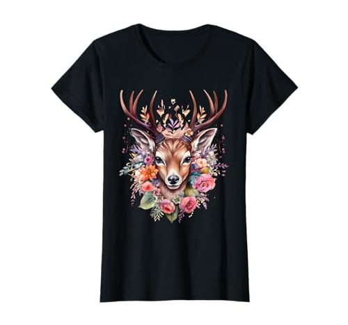 Reh Kostüm Damen Reh Hirsch Kostüm Mädchen, Reh Trachten T-Shirt von Reh Trachtenshirt Damen, Reh Faschingskostüm Damen