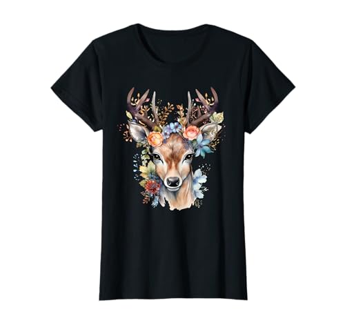 Reh Kostüm Damen Reh Hirsch Kostüm Mädchen, Reh Trachten T-Shirt von Reh Trachtenshirt Damen, Reh Faschingskostüm Damen