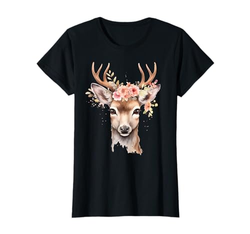 Reh Kostüm Damen Reh Hirsch Kostüm Mädchen, Reh Trachten T-Shirt von Reh Trachtenshirt Damen, Reh Faschingskostüm Damen