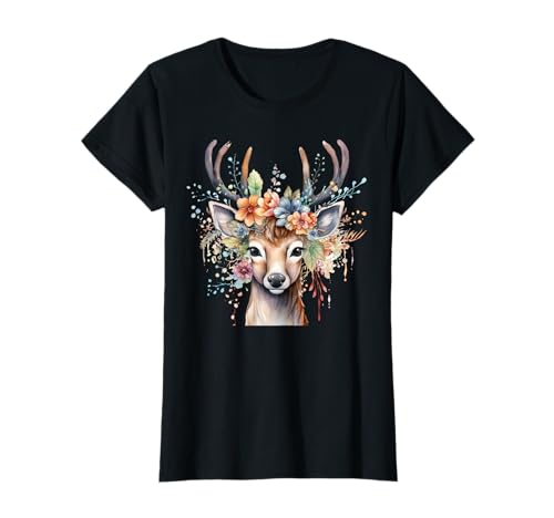 Reh Kostüm Damen Reh Hirsch Kostüm Mädchen, Reh Trachten T-Shirt von Reh Trachtenshirt Damen, Reh Faschingskostüm Damen