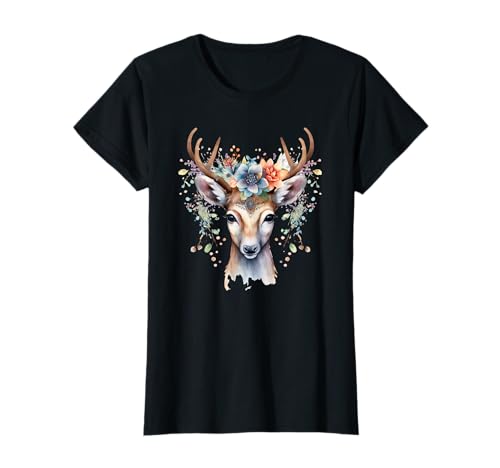 Reh Kostüm Damen Reh Hirsch Kostüm Mädchen, Reh Trachten T-Shirt von Reh Trachtenshirt Damen, Reh Faschingskostüm Damen