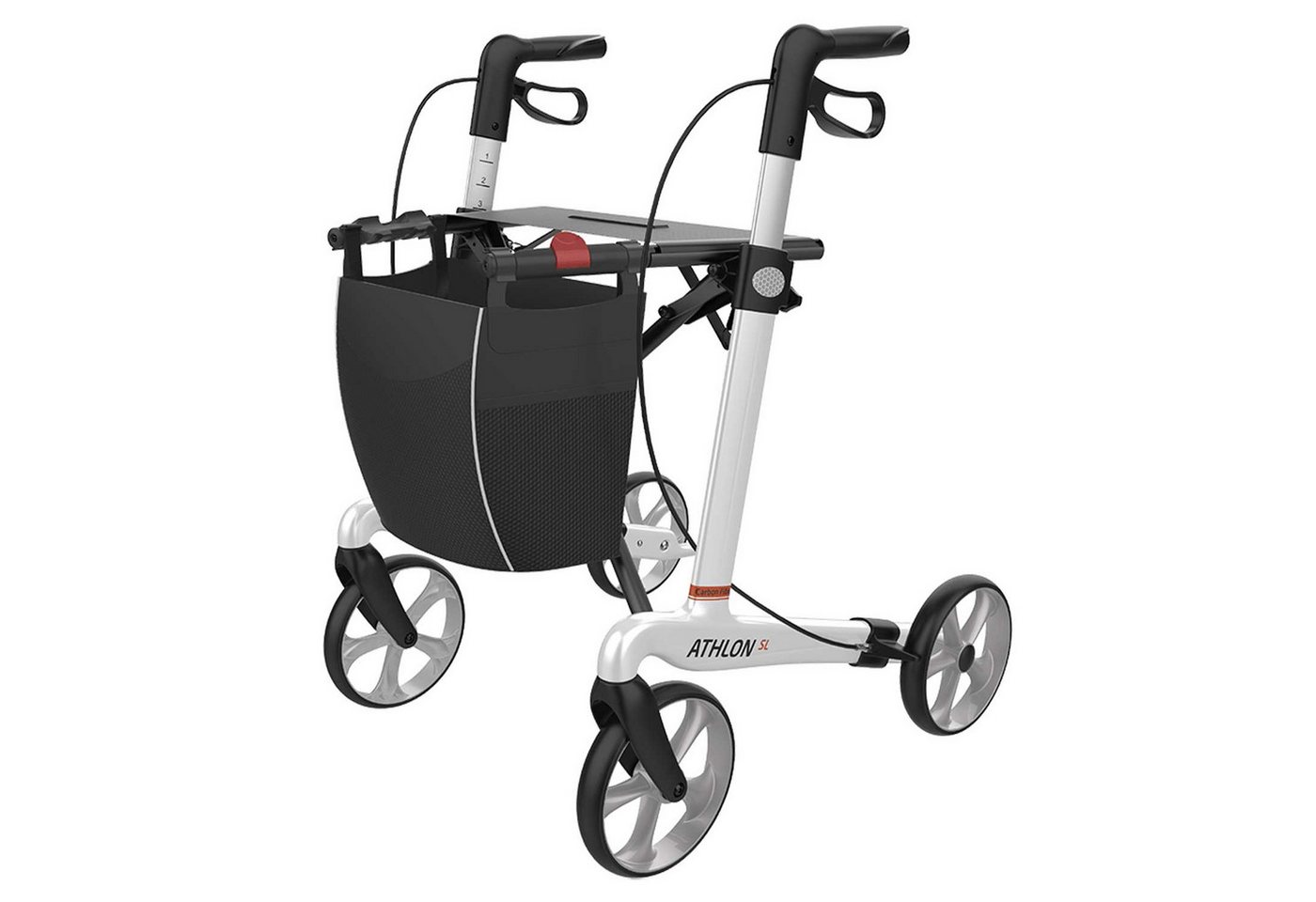 Rehasense Rollator ATHLON SL Carbon Ultralight Rollator - 62 cm TPE Wheels Weiß von Rehasense