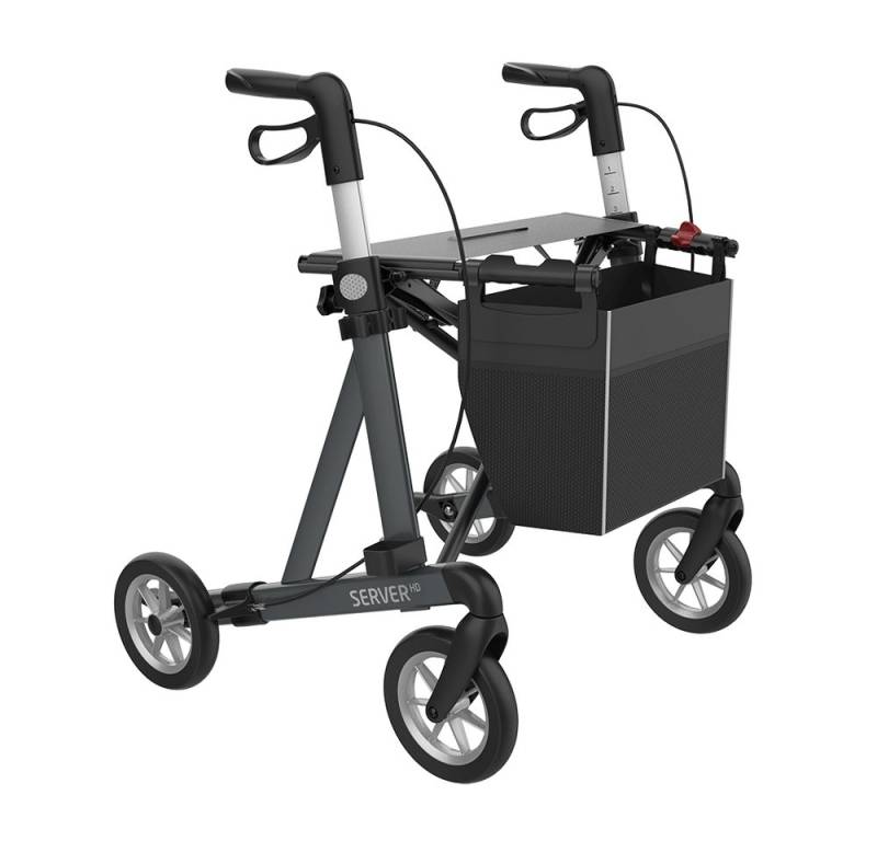 Rehasense Rollator Server HD - Heavy Duty Rollator Leichtgewicht Rollator XXL, Griffe 10-fach höhenverstellbar, Bis zu 200 kg belastbar, 8kg leicht von Rehasense
