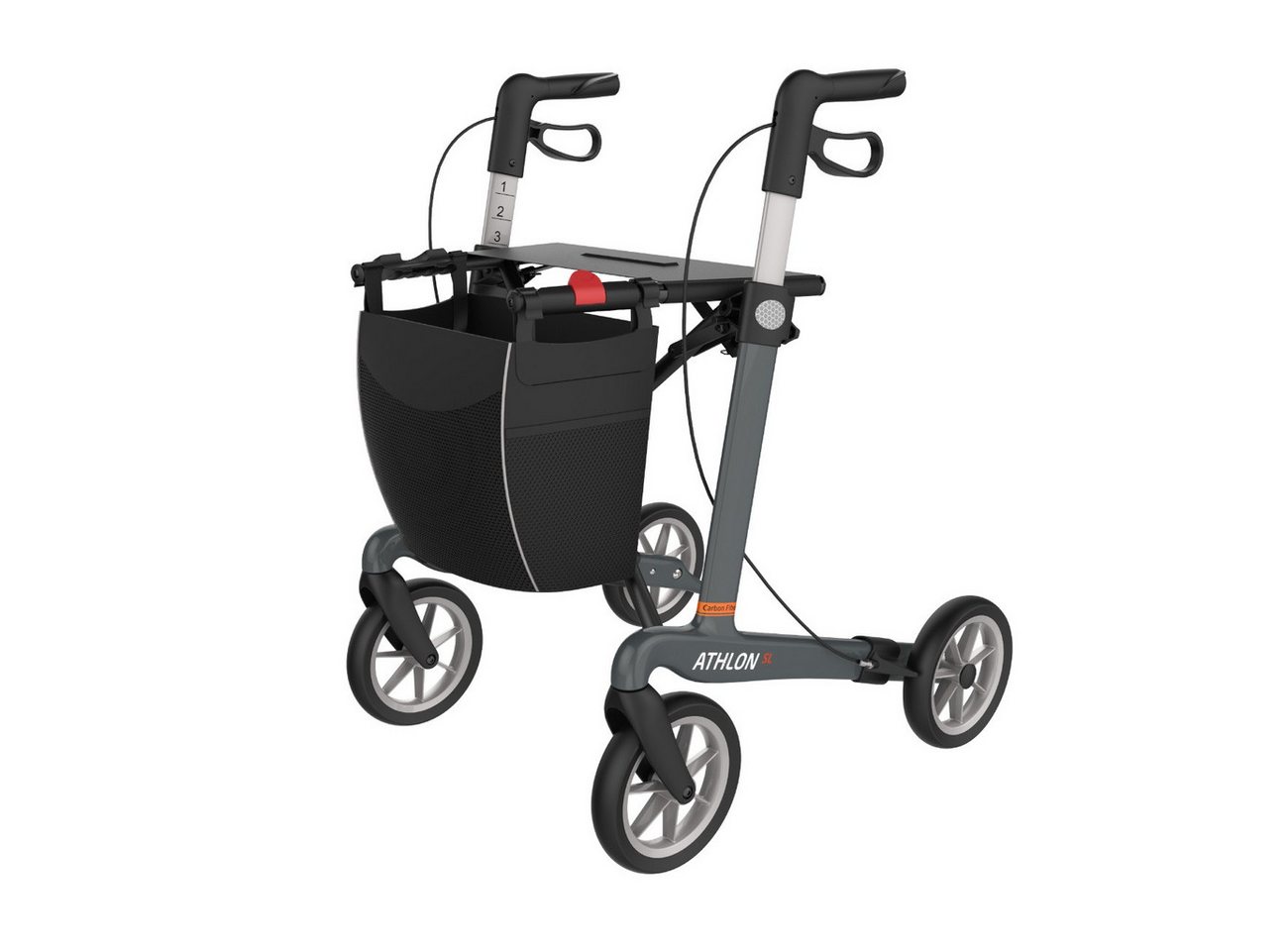 Rehasense Rollator Rehasense Athlon SL Carbon Rollator, Gr. L PUR Softräder Mattgrau von Rehasense
