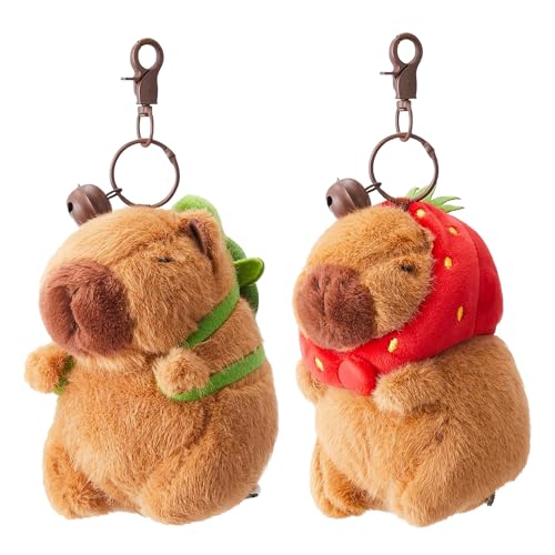 2 Stück Capybara kuscheltier,Capybara-Plüsch-Schlüsselanhänger wasserschwein kuscheltier,capybara plüschtier,Das beste Geschenk für Kinder von Rehecher