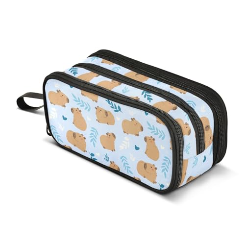 Reiacy Capybara Federmäppchen mit einfachem Blumenmuster, großes Fassungsvermögen, Federmäppchen mit Reißverschlussfächern, Schreibwaren, Federmäppchen für Kinder, Teenager, Schule Reiacy Capybara Federmäppchen mit einfachem Blumenmuster, großes Fassungsvermögen, Federmäppchen mit Reißverschlussfächern, Schreibwaren, Federmäppchen für Kinder, Teenager, Schule von Reiacy