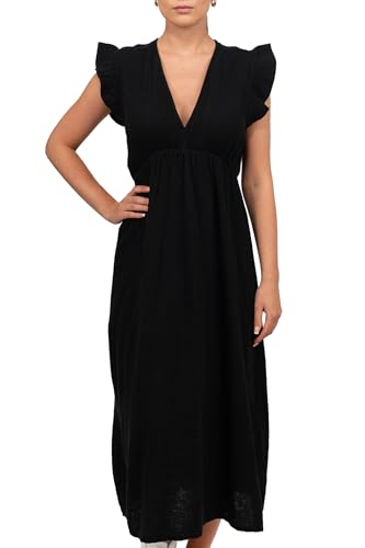 Reichstadt Damen Musselin Sommerkleid 25RSW076 Black One Size von Reichstadt