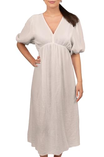 Reichstadt Damen Musselin Sommerkleid 25RSW077 Beige One Size von Reichstadt