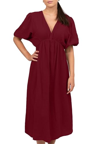 Reichstadt Damen Musselin Sommerkleid 25RSW077 Rot One Size von Reichstadt