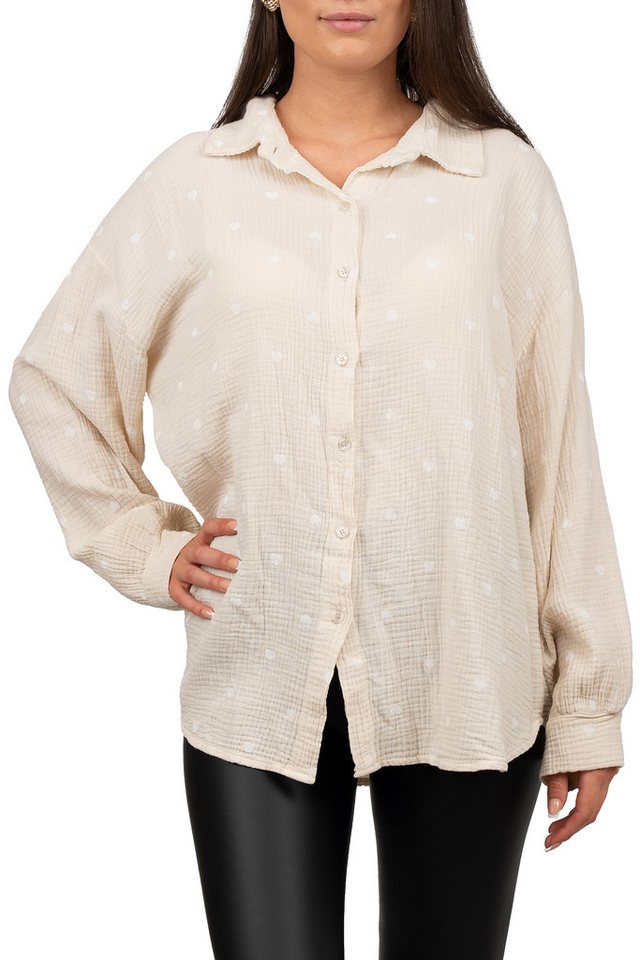 Reichstadt Hemdbluse Reichstadt Damen Musselin Bluse 25RSW081 Luftige Musselin-Optik aus 100 % Baumwolle von Reichstadt