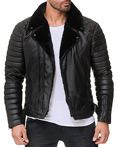 Reichstadt Herren Jacke Schwarz - RS008 PU - Black Zipper M von Reichstadt