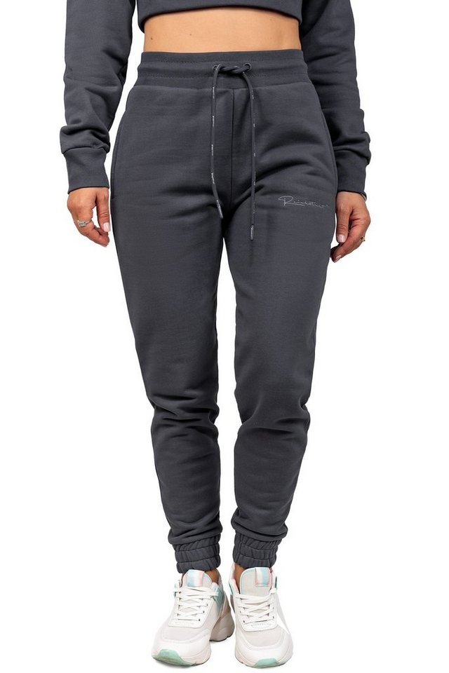 Reichstadt Jogginghose Damen Slim Fit Sporthose Marken-Stick Anthracite 4XL 23RSW039 von Reichstadt