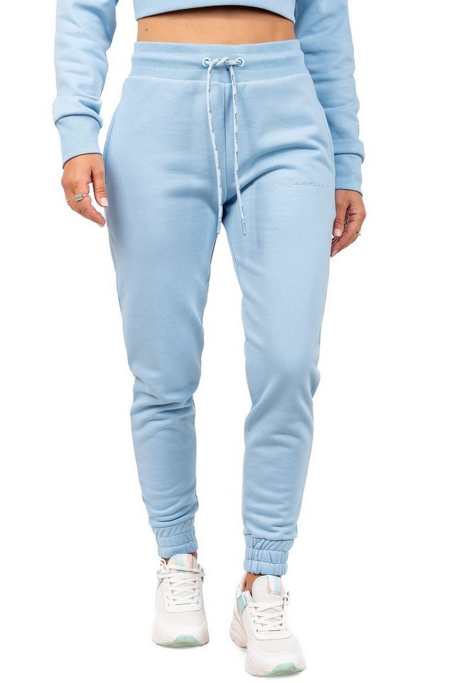 Reichstadt Jogginghose Damen Slim Fit Sporthose Marken-Stick Baby Blue 4XL 23RSW039 von Reichstadt