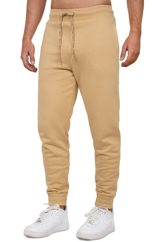 Reichstadt Jogginghose Herren Regular Fit Sporthose Marken-Stick Beige L 23RS035 Mit eleganten Details von Reichstadt