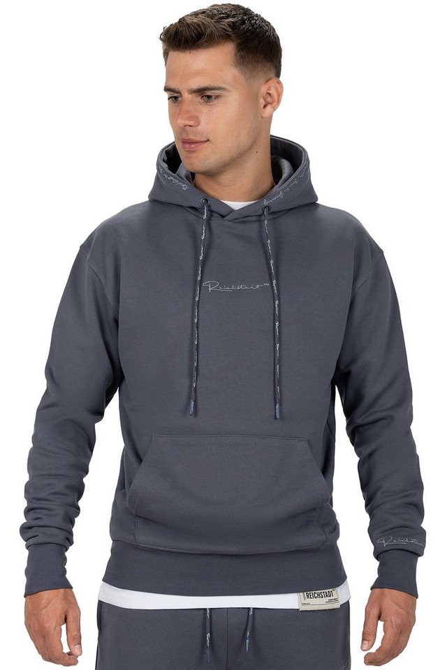 Reichstadt Kapuzenpullover Herren Regular Fit Hoodie Marken-Stick Anthracite XXL 23RS034 mit Eleganten Details von Reichstadt
