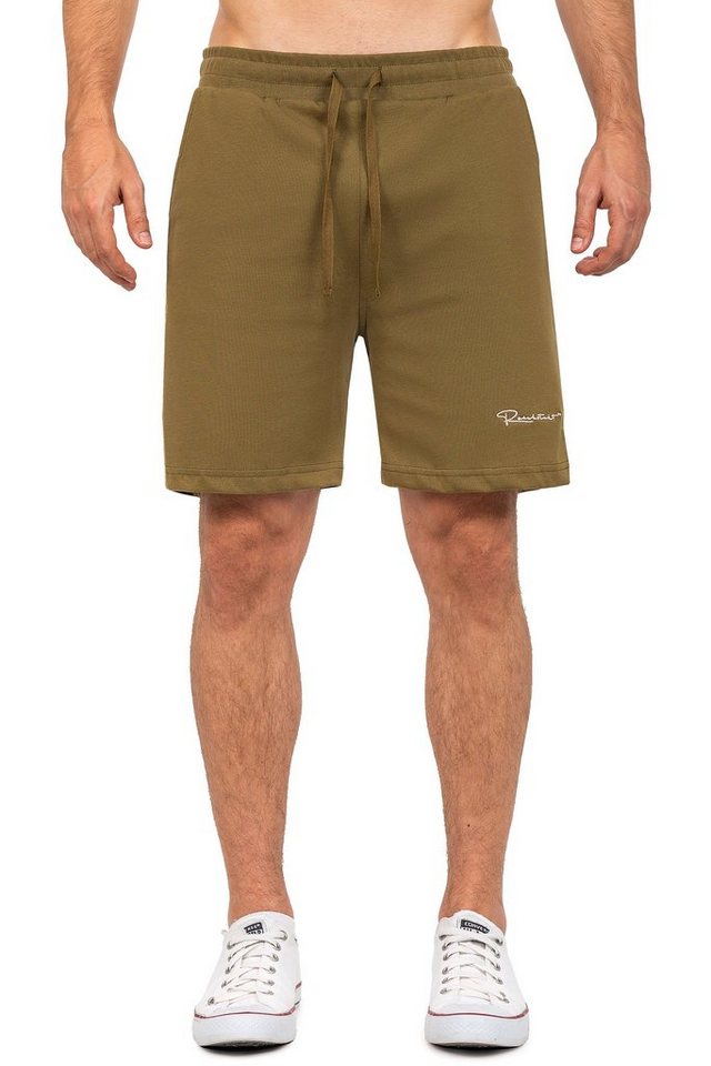 Reichstadt Shorts Herren Kurze Hose Marken-Stick Khaki XL S-23RS043 Mit hochwertigem Stitching von Reichstadt