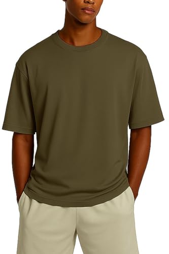 Reichstadt Shoulder Drop Herren T-Shirt 25RS071 Kaki XXL von Reichstadt