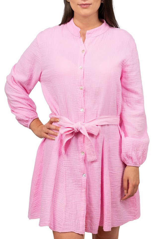 Reichstadt Sommerkleid Damen Oversized Kleider Musselin 25RSW075 Pink One Size Vielseitig kombinierbar als Kleid, Tunika oder Strand-Cover-Up von Reichstadt