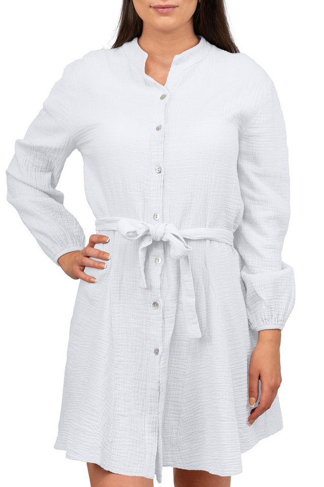 Reichstadt Sommerkleid Damen Oversized Kleider Musselin 25RSW075 White One Size Vielseitig kombinierbar als Kleid, Tunika oder Strand-Cover-Up von Reichstadt