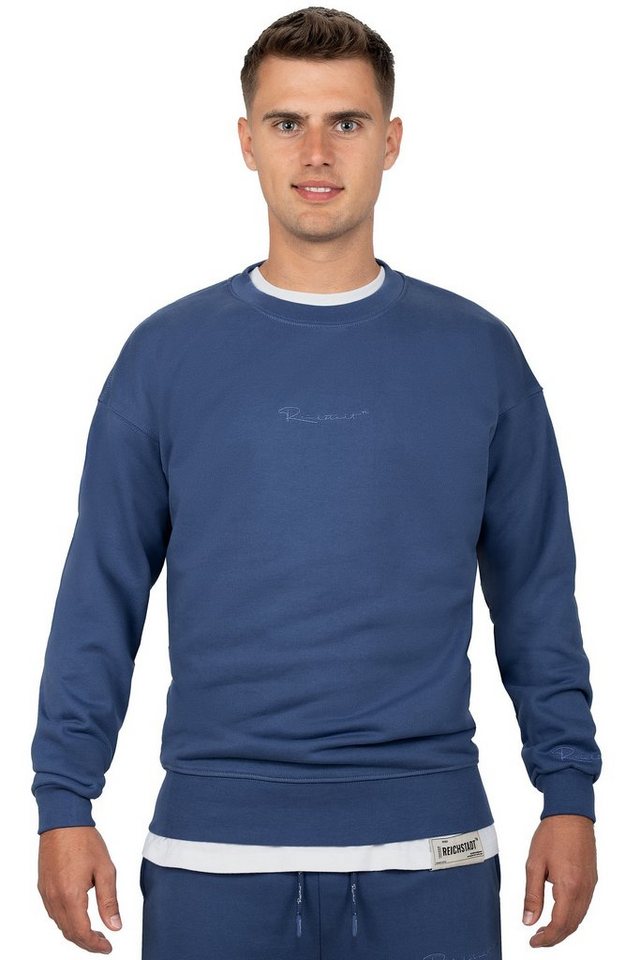 Reichstadt Sweatshirt Herren Regular Fit Pullover Logo-Stitching 23RS037 mit Eleganten Details von Reichstadt