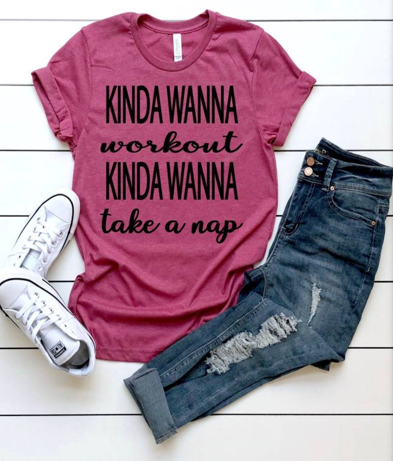 Kinda Want To Workout Take A Nap Shirt, Lustiges Übungsshirt, Shirt von ReidGreyandCo