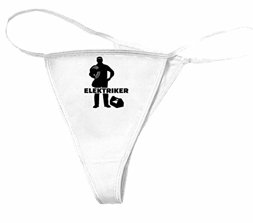 Reifen-Markt Damen String-Tanga Motiv-400286 Größe XL Farbe Weiss Druck von Reifen-Markt