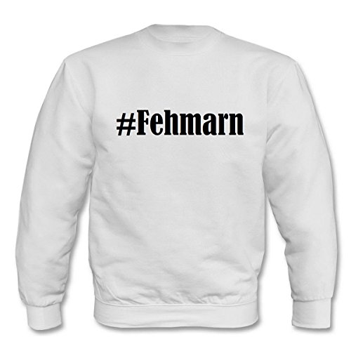 Sweatshirt Damen #Fehmarn Größe XL Farbe Weiss Druck Schwarz von Reifen-Markt