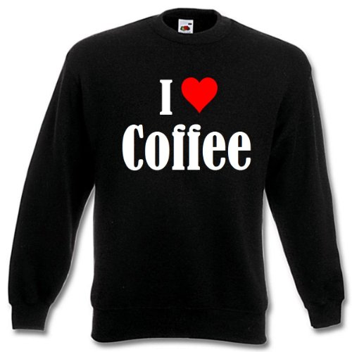 Reifen-Markt Sweatshirt Damen I Love Coffee Größe S Farbe Schwarz Druck Weiss von Reifen-Markt