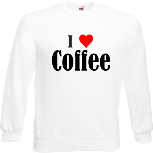 Reifen-Markt Sweatshirt Damen I Love Coffee Größe S Farbe Weiss Druck Schwarz von Reifen-Markt