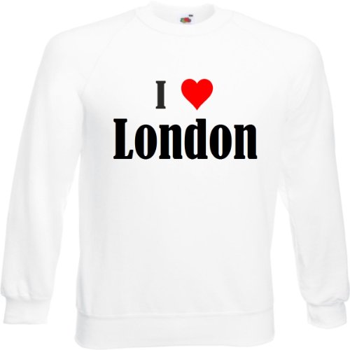 Reifen-Markt Sweatshirt Damen I Love London Größe L Farbe Weiss Druck Schwarz von Reifen-Markt