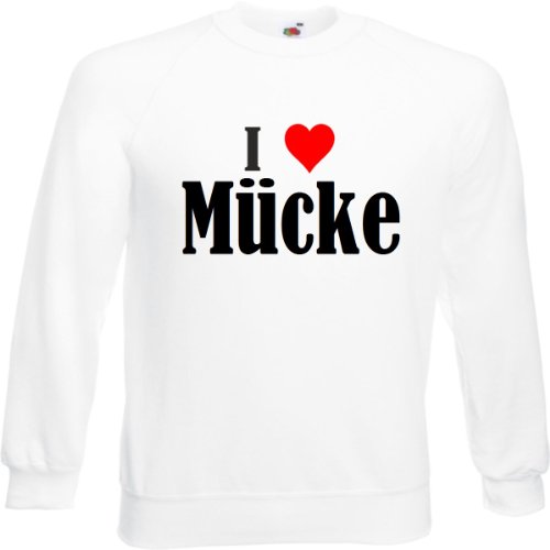 Reifen-Markt Sweatshirt Damen I Love Mücke Größe L Farbe Weiss Druck Schwarz von Reifen-Markt