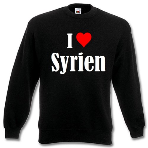 Reifen-Markt Sweatshirt Damen I Love Syrien Größe XL Farbe Schwarz Druck Weiss von Reifen-Markt