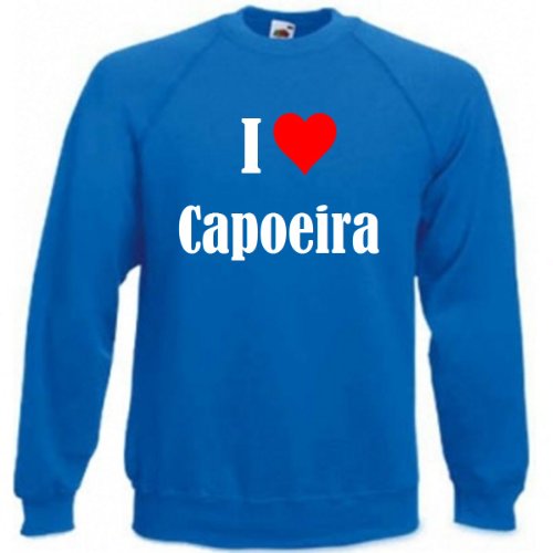 Reifen-Markt Sweatshirt Kinder I Love Capoeira Größe 104 Farbe Blau Druck Weiss von Reifen-Markt