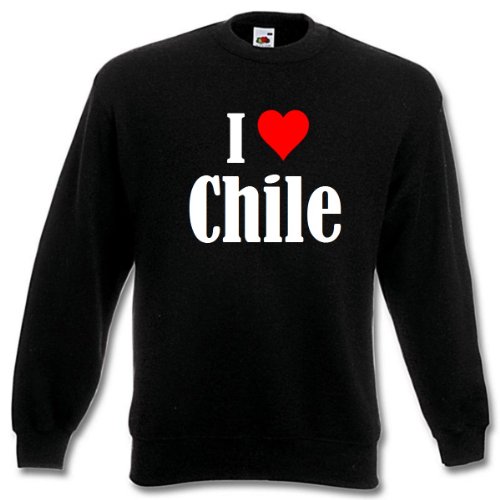 Reifen-Markt Sweatshirt Kinder I Love Chile Größe 140 Farbe Schwarz Druck Weiss von Reifen-Markt