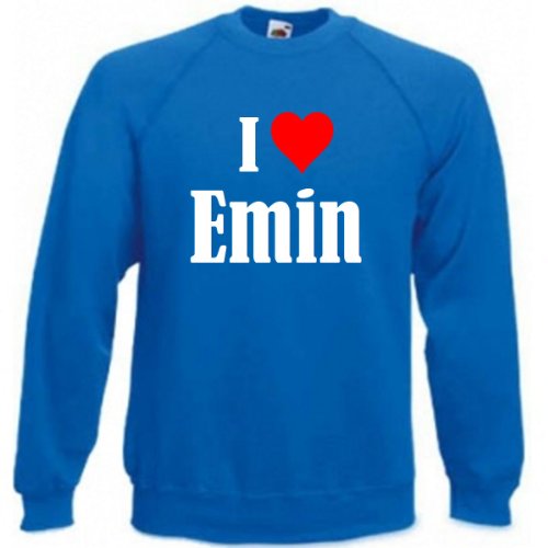Reifen-Markt Sweatshirt Kinder I Love Emin Größe 152 Farbe Blau Druck Weiss von Reifen-Markt