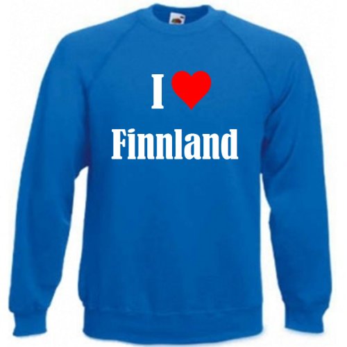 Reifen-Markt Sweatshirt Kinder I Love Finnland Größe 116 Farbe Blau Druck Weiss von Reifen-Markt