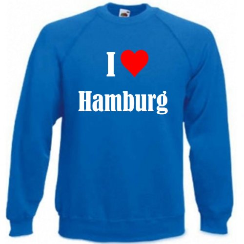 Reifen-Markt Sweatshirt Kinder I Love Hamburg Größe 116 Farbe Blau Druck Weiss von Reifen-Markt