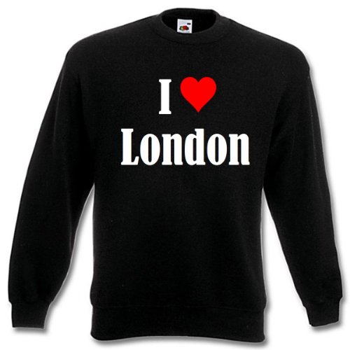 Reifen-Markt Sweatshirt Kinder I Love London Größe 116 Farbe Schwarz Druck Weiss von Reifen-Markt
